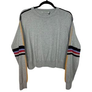NWT • Revolve • Small • onegreyday • Grey Striped Crewneck Pullover Knit Sweater